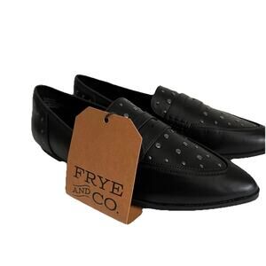 Frye & Co. Women’s Elara Closed Toe Loafers Size 8M Black With Gunmetal Studs